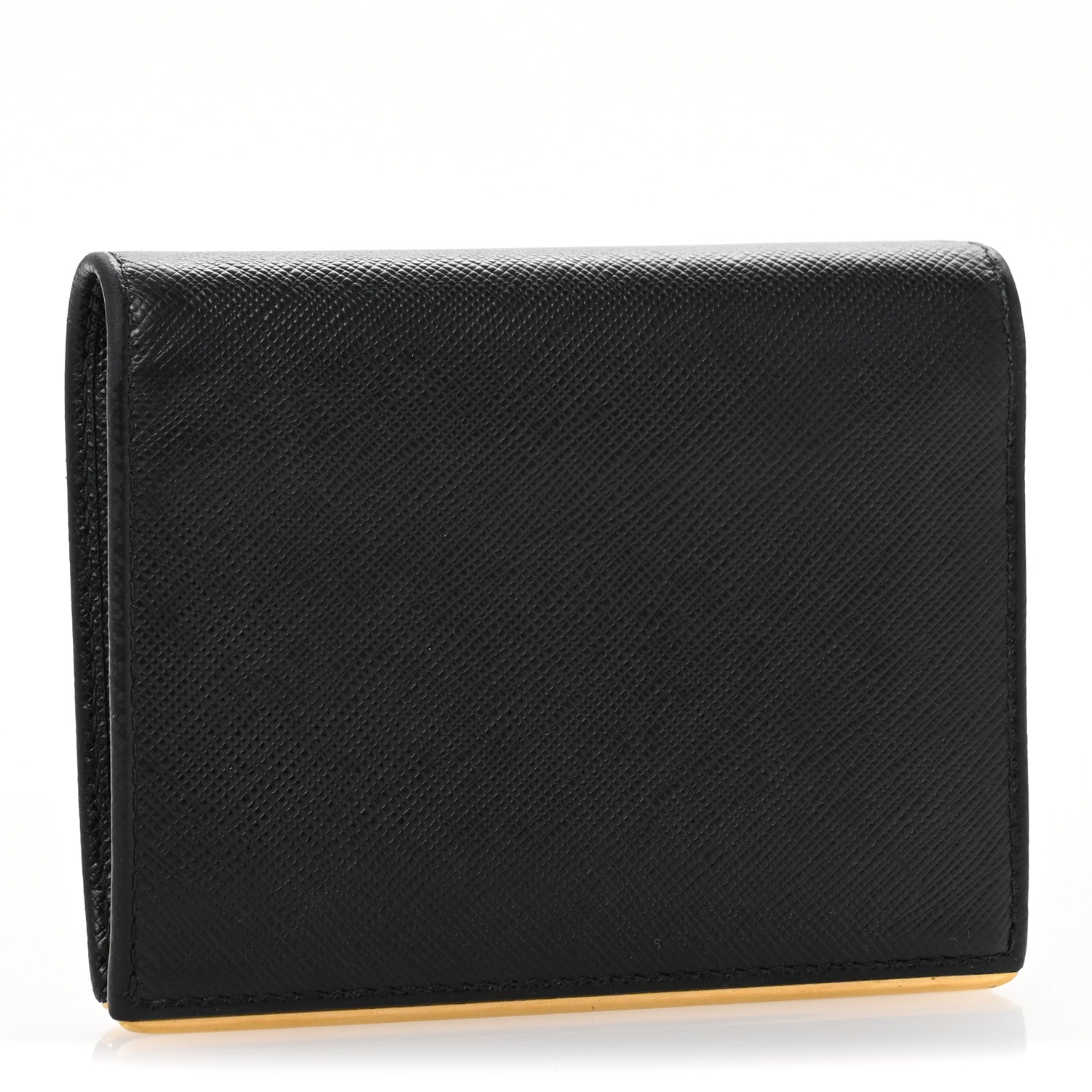 Prada Saffiano Metal Bi-Fold Wallet Black 3 of 11