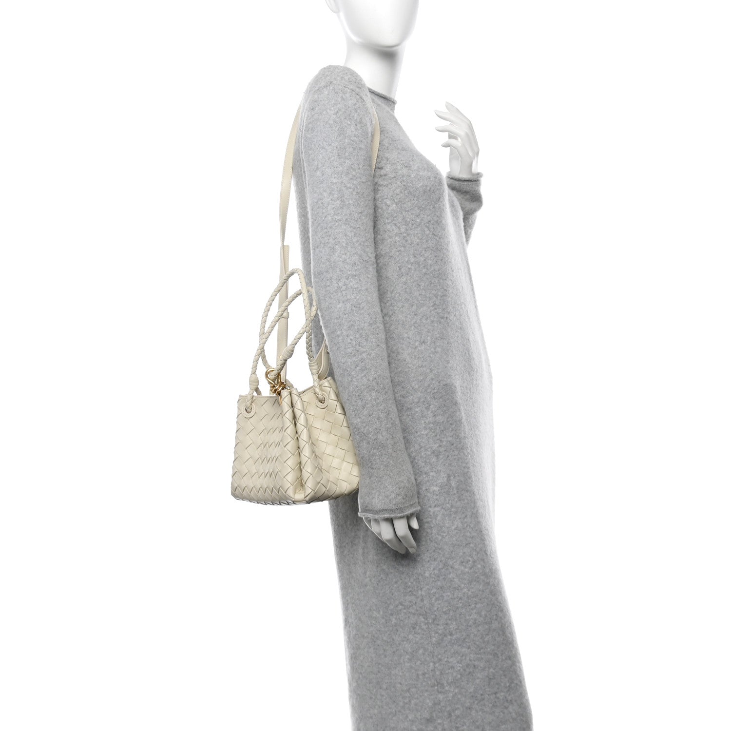 Bottega Veneta Nappa Intrecciato Small Parachute Shoulder Bag Sea Salt 2 of 13
