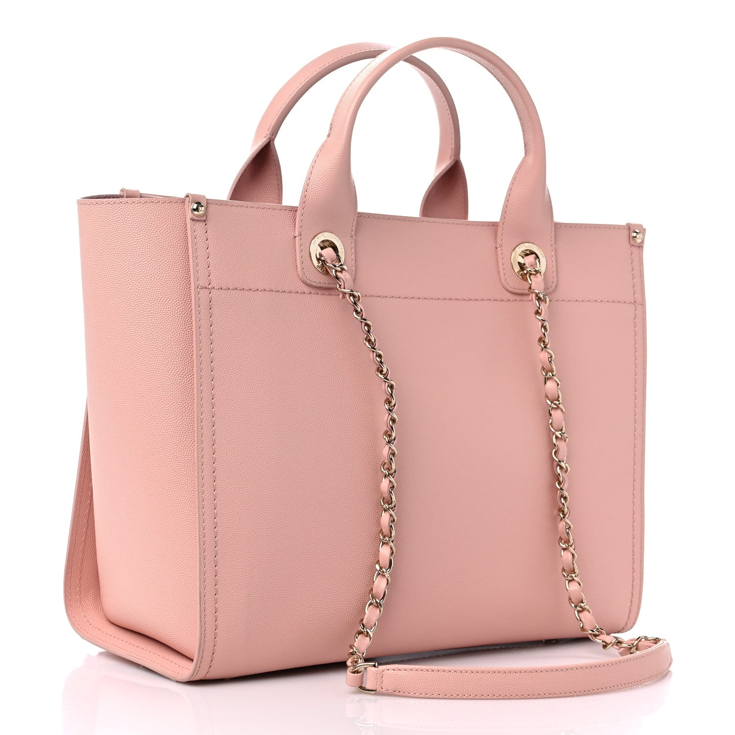 Chanel Caviar Small Studded Deauville Tote Light Pink 3 of 9