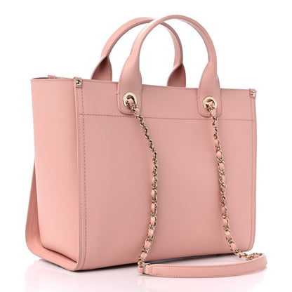 Chanel Caviar Small Studded Deauville Tote Light Pink 3 of 9