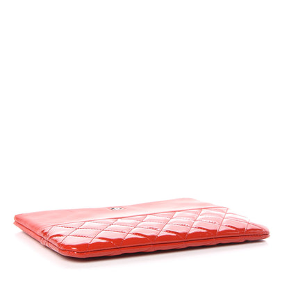Chanel Lambskin Patent Quilted Cosmetic Case Red 4 of 8
