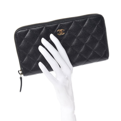 Chanel Caviar Quilted Large Gusset Zip Around Wallet Black 2 of 11