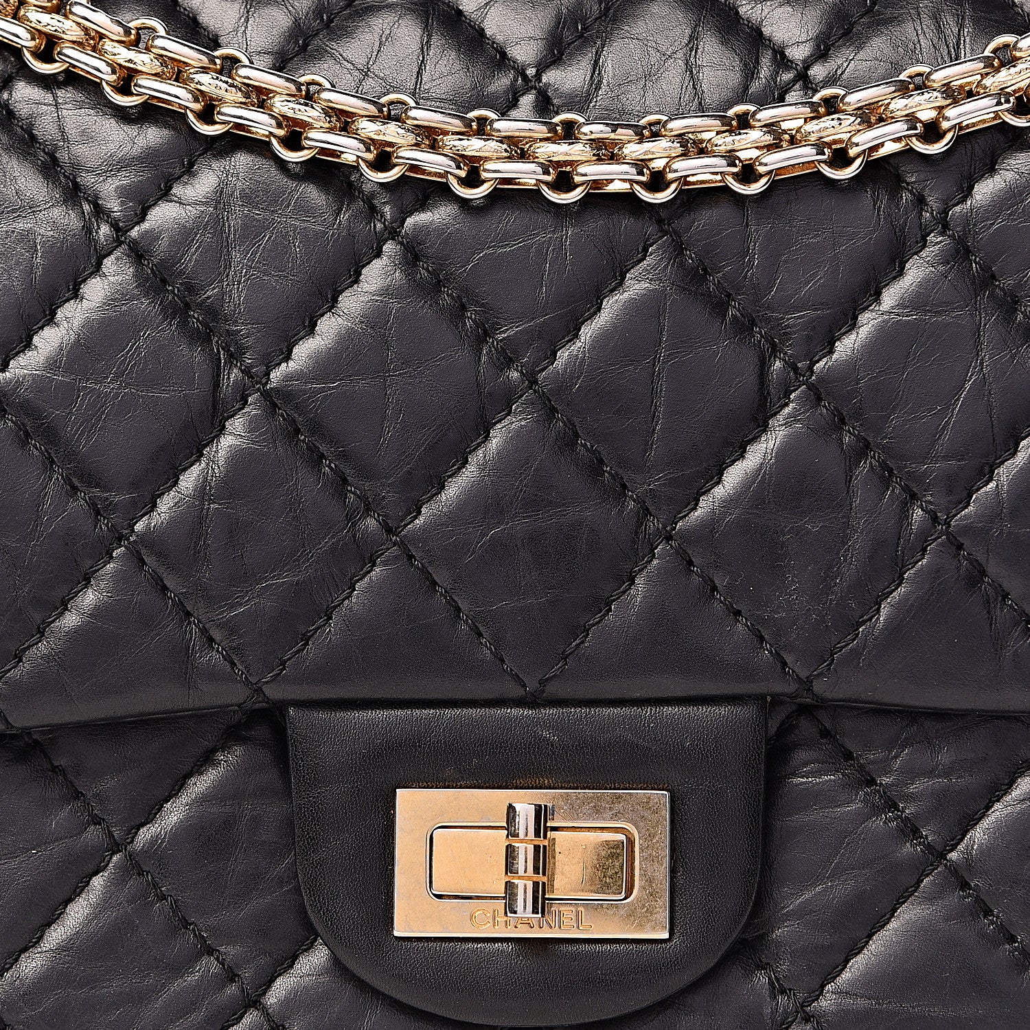 Chanel Aged Calfskin 50th Anniversary 2.55 Reissue 225 Flap Black 9 of 11