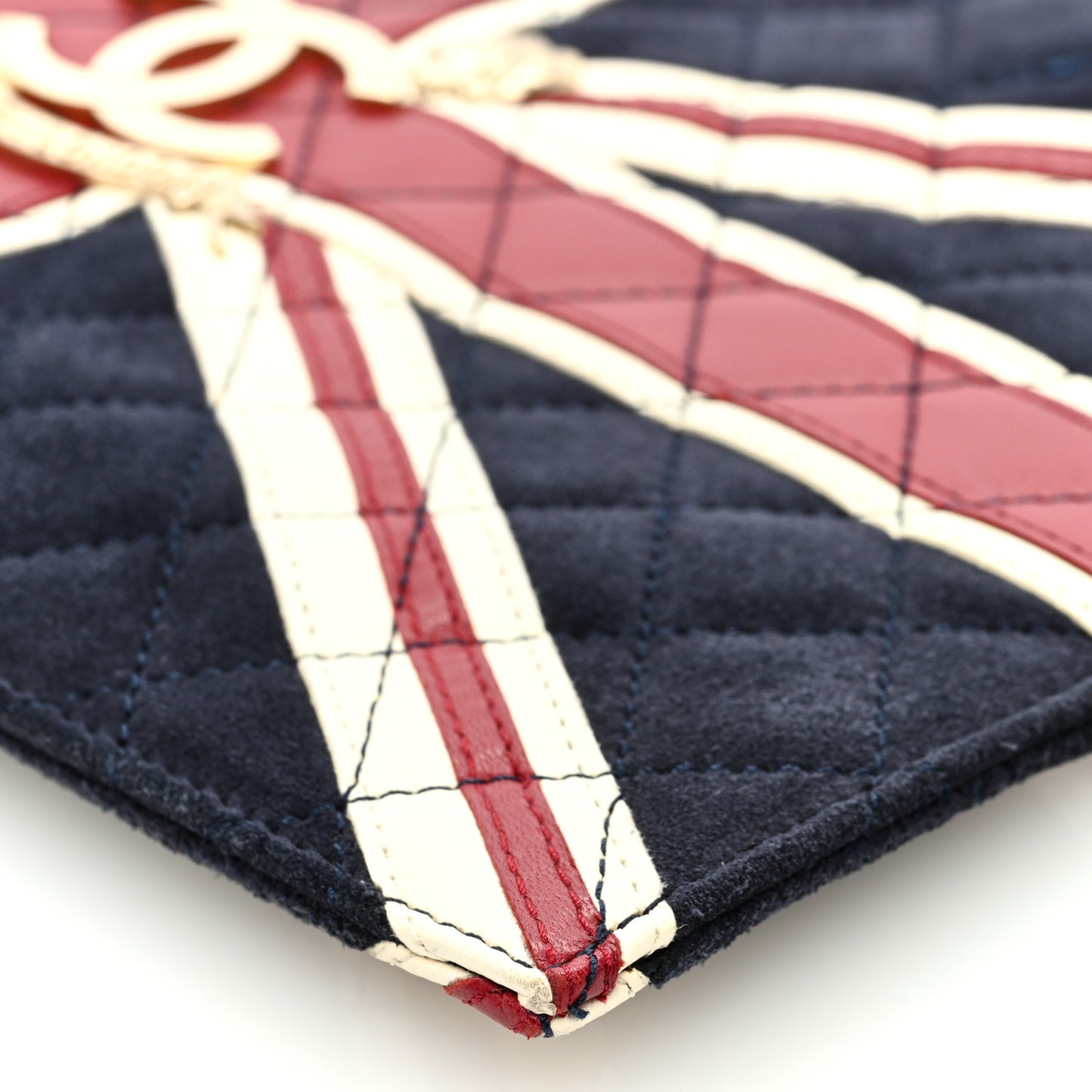 Velvet Union Jack Clutch Navy Red