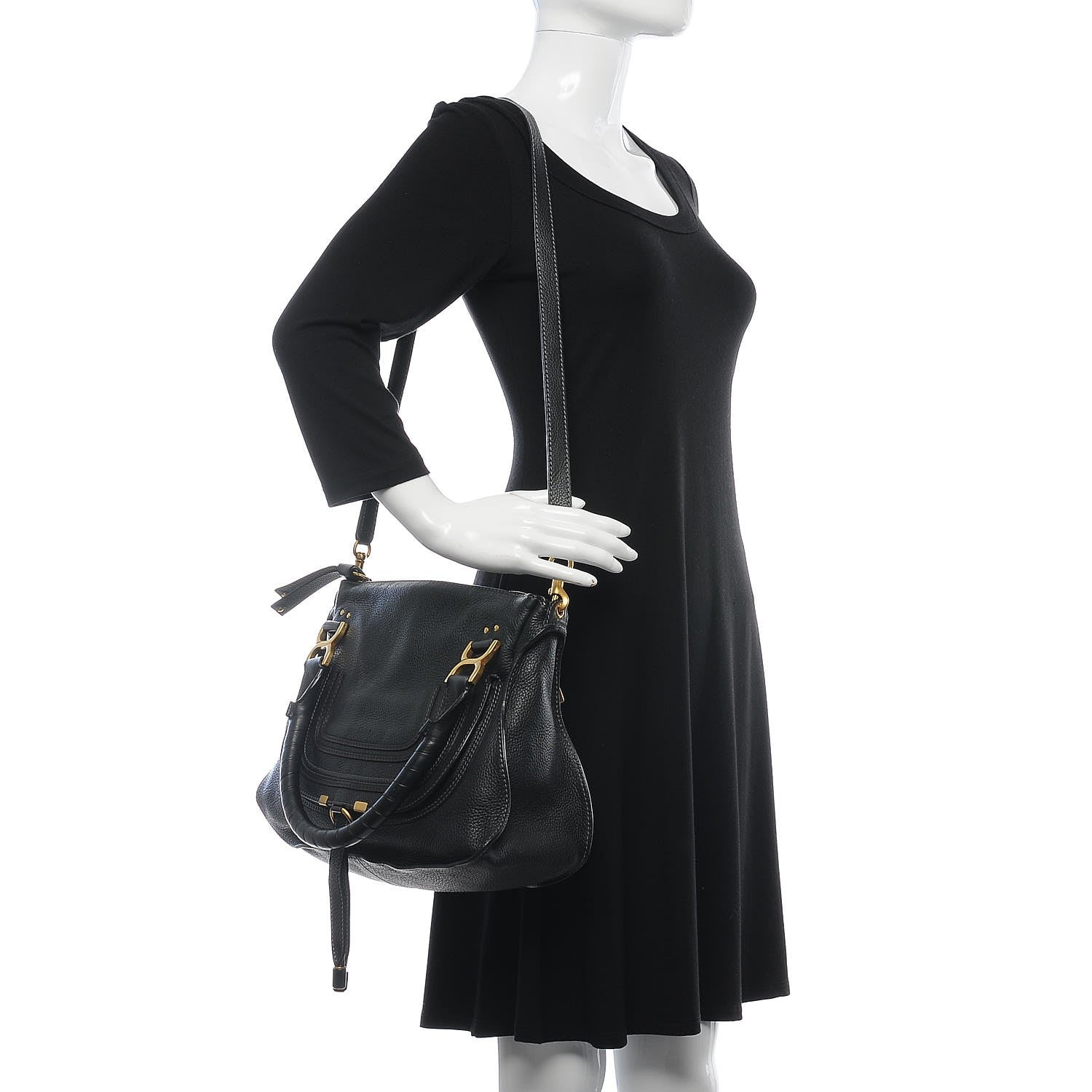 Chloe Calfskin Medium Marcie Satchel Black 3 of 14