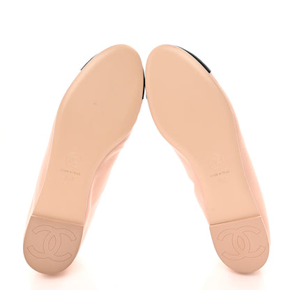 Chanel Lambskin Grosgrain Cap Toe CC Ballerina Flats With Leg Warmers 38 Pink 5 of 14