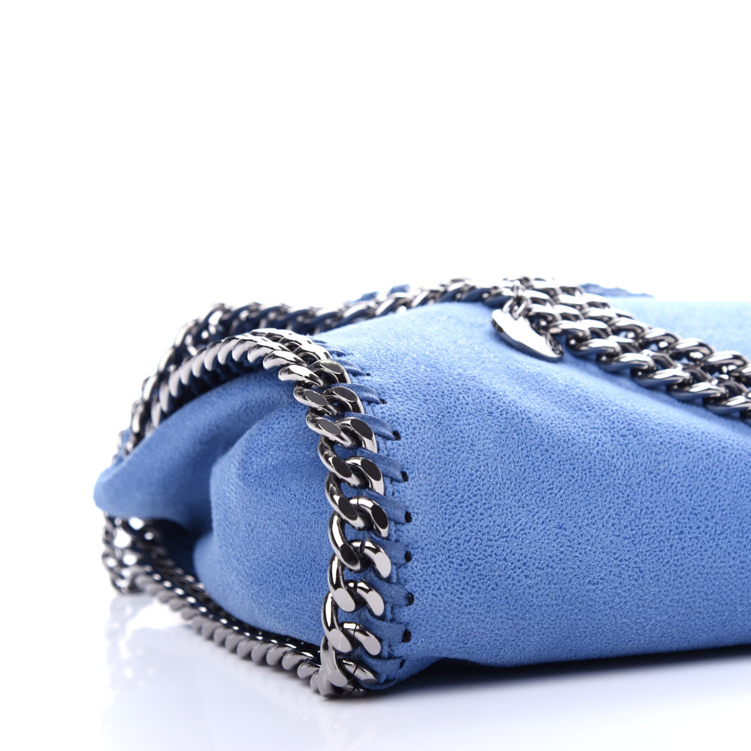 Stella McCartney Shaggy Deer Mini Falabella Fold Over Tote Bright Blue 7 of 9