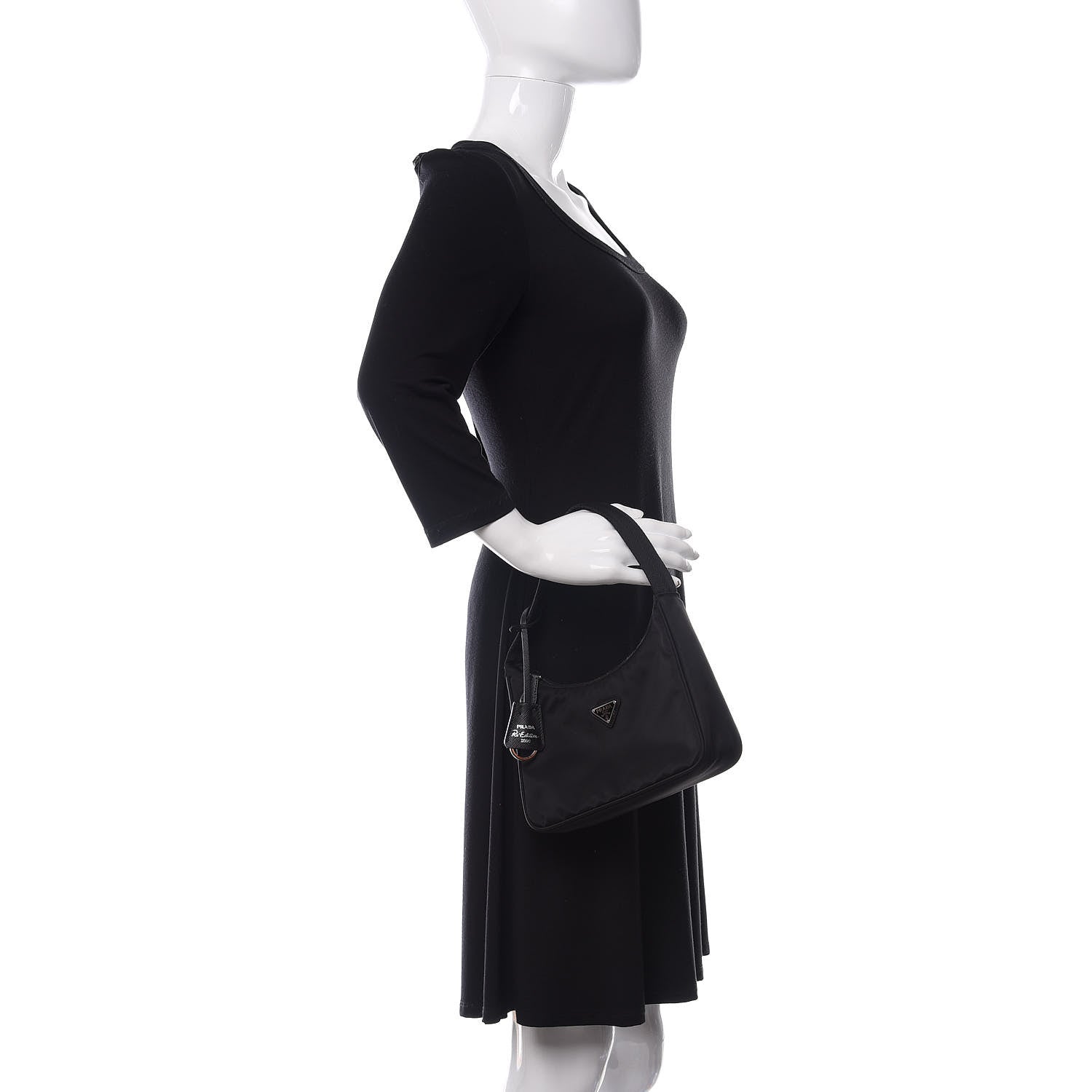 Prada Tessuto Nylon Mini Re-Edition 2000 Bag Black 2 of 10