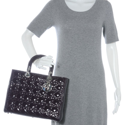 Christian Dior Patent Cannage Large Lady Dior Purple 2 of 8