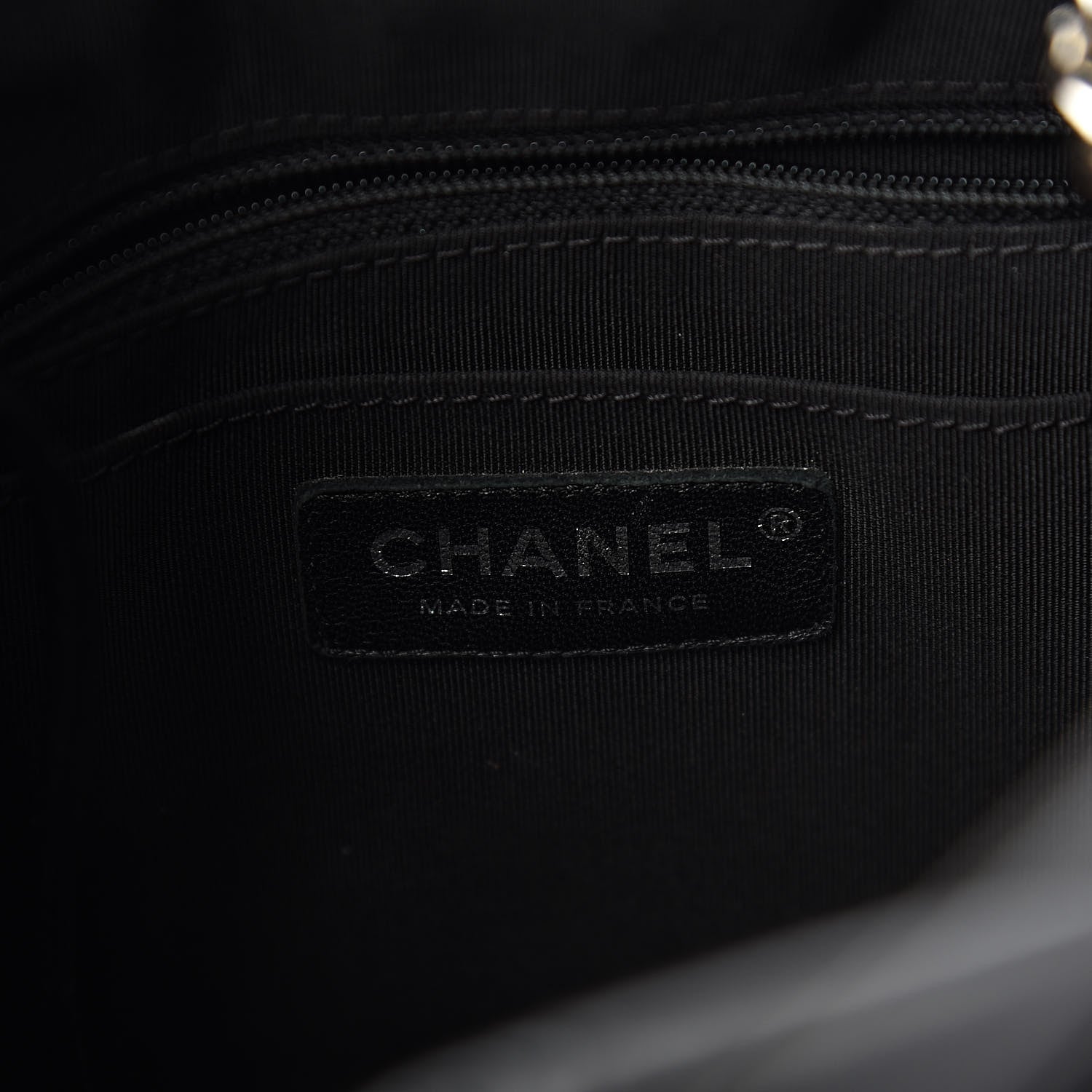 Chanel Lambskin Quilted CC Chain Drawstring Tote Black 6 of 11