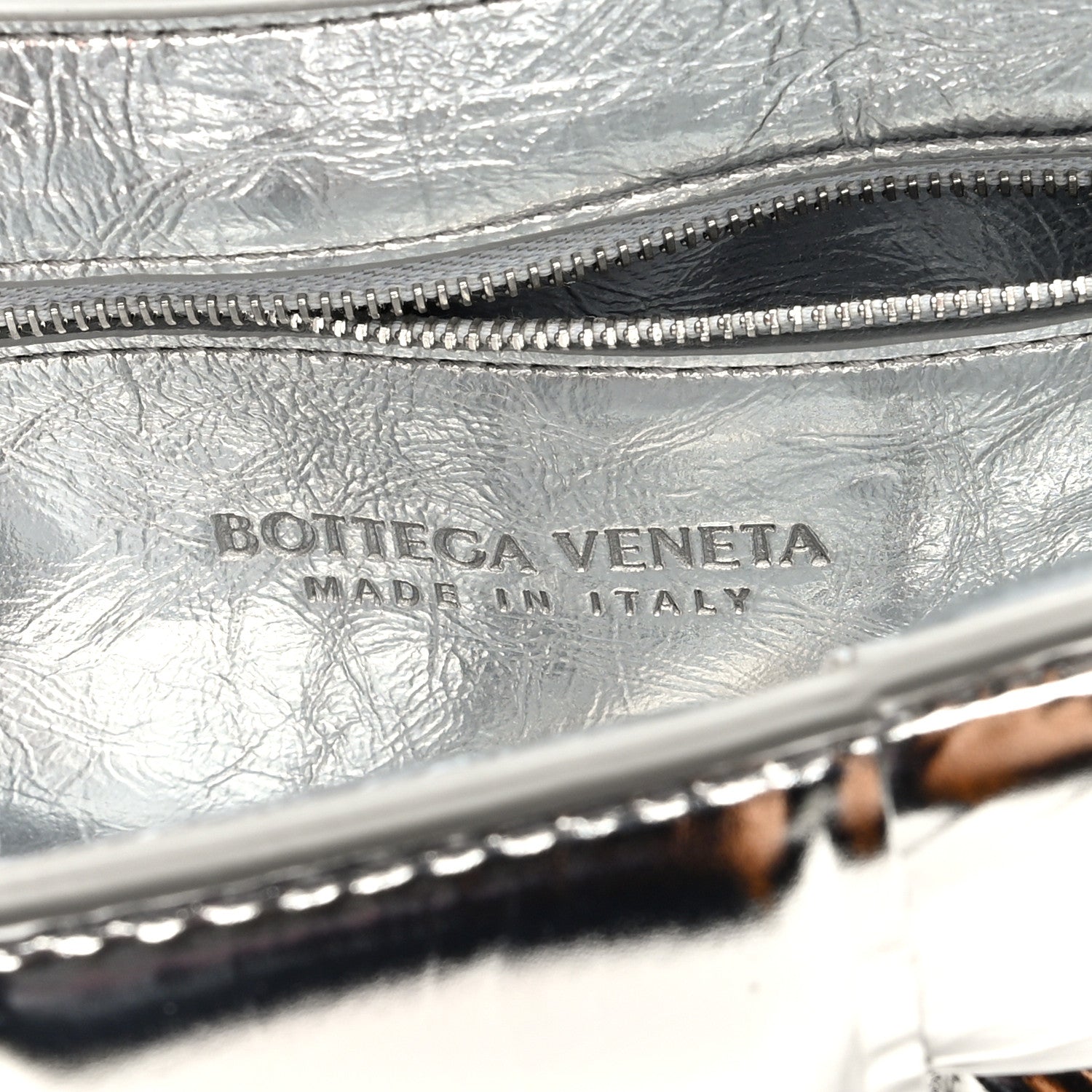 Bottega Veneta Metallic Lambskin Padded Cassette Crossbody Bag Silver 6 of 9