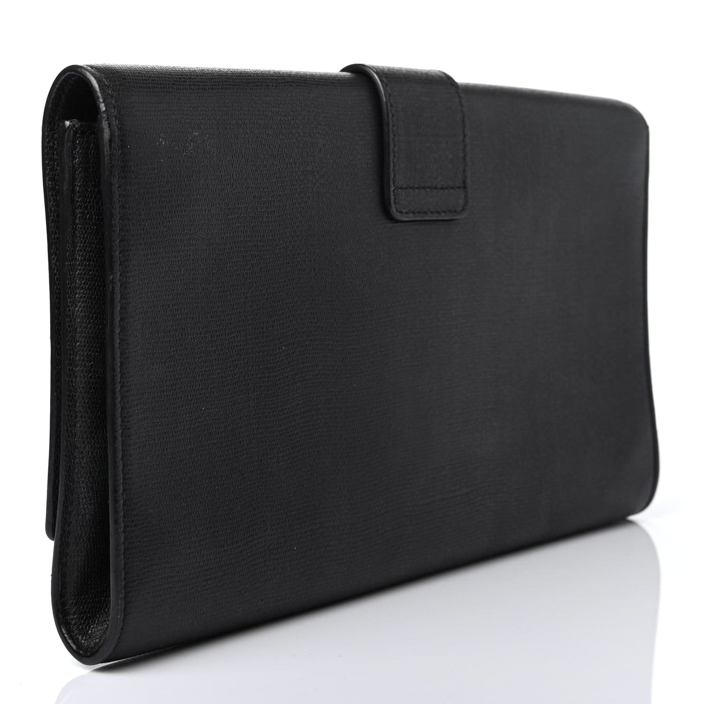 Textured Calfskin Y Ligne Clutch Black