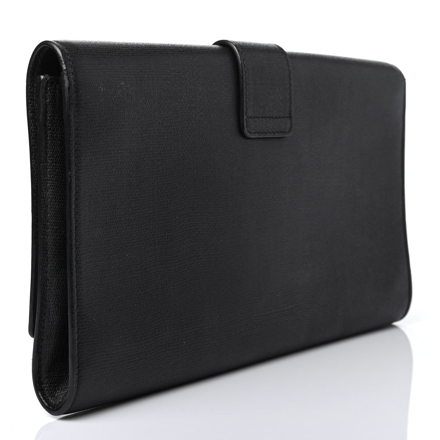 Saint Laurent Textured Calfskin Y Ligne Clutch Black 2 of 4