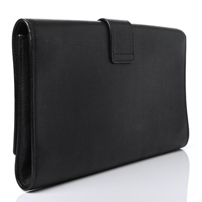 Saint Laurent Textured Calfskin Y Ligne Clutch Black 2 of 4