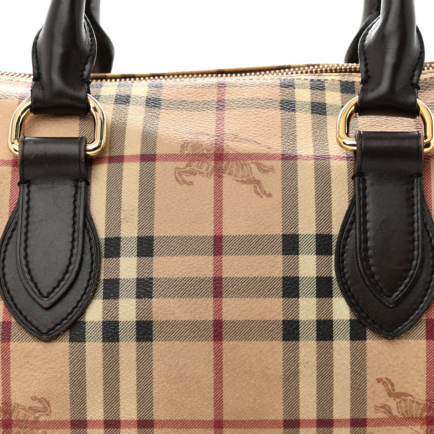 Burberry Haymarket Check Small Chester Bowling Bag Chocolate 7 of 17