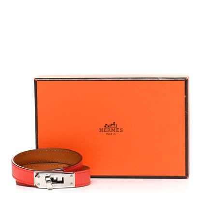Hermes Epsom Kelly Double Tour Bracelet M Rose Jaipur 6 of 6