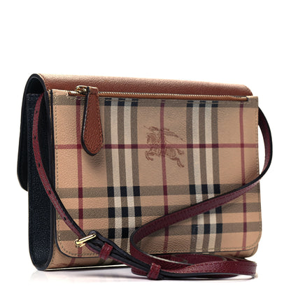 Burberry Derby Calfskin Haymarket Check Small Loxley Crossbody Bright Toffee Multicolor 3 of 9