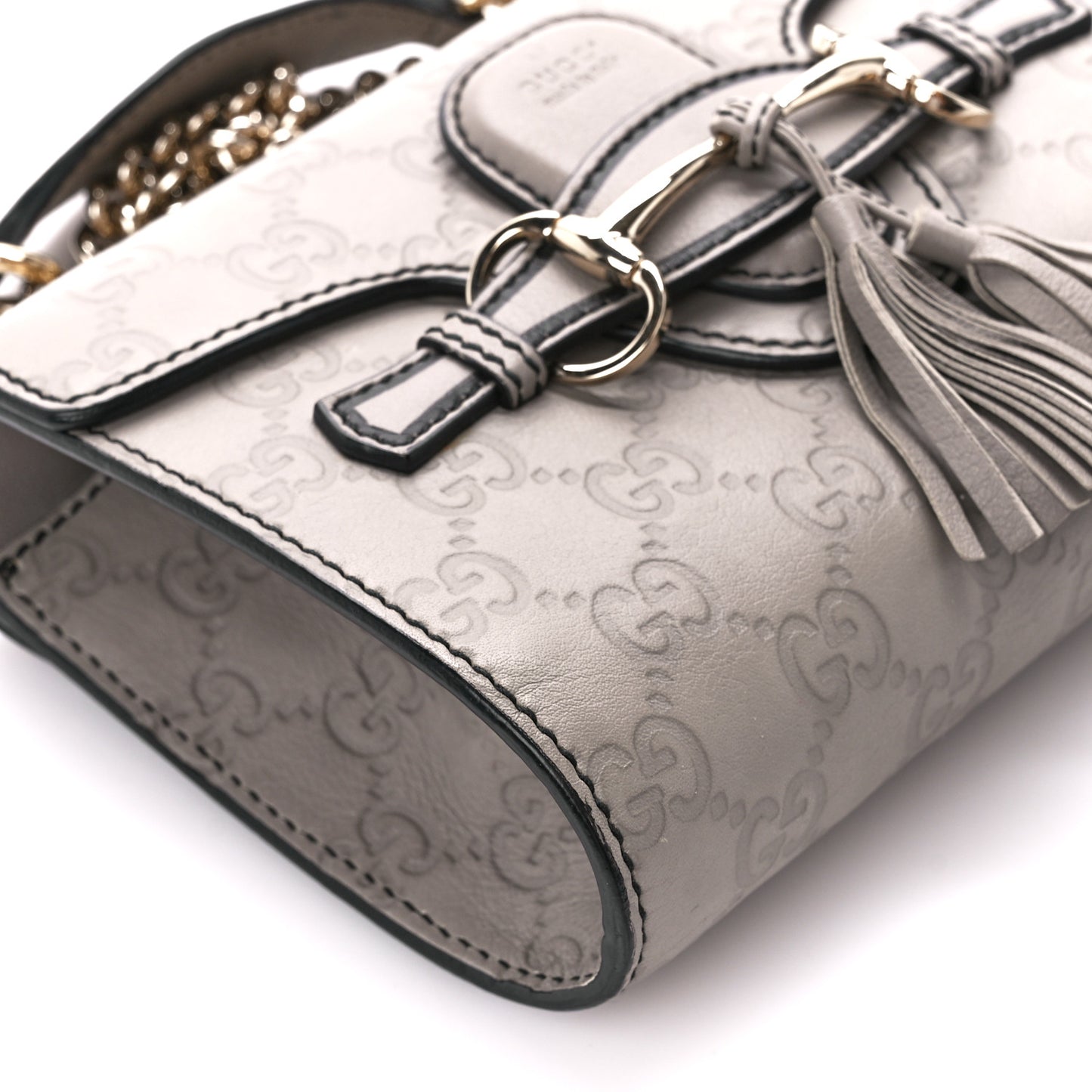Guccissima Mini Emily Chain Shoulder Bag Storm Grey