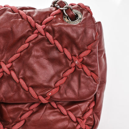 Chanel Calfskin Medium Ultra Stitch Flap Dark Red 8 of 9