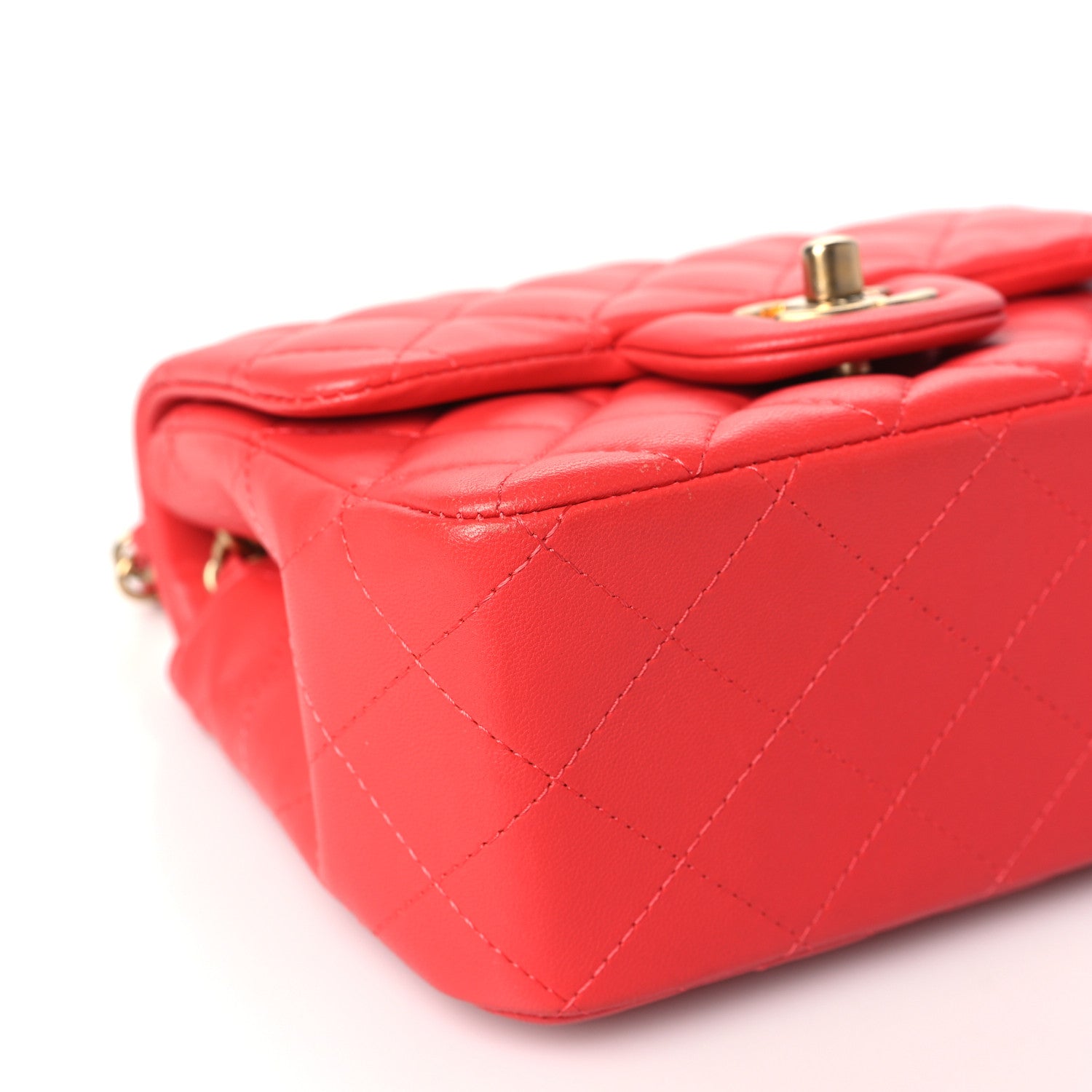 Chanel Lambskin Quilted Mini Square Flap Red 9 of 11