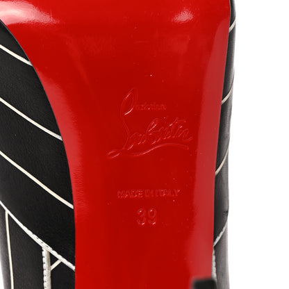 Christian Louboutin Calfskin Undessin Alta 120 Pumps 39 Black White 6 of 13