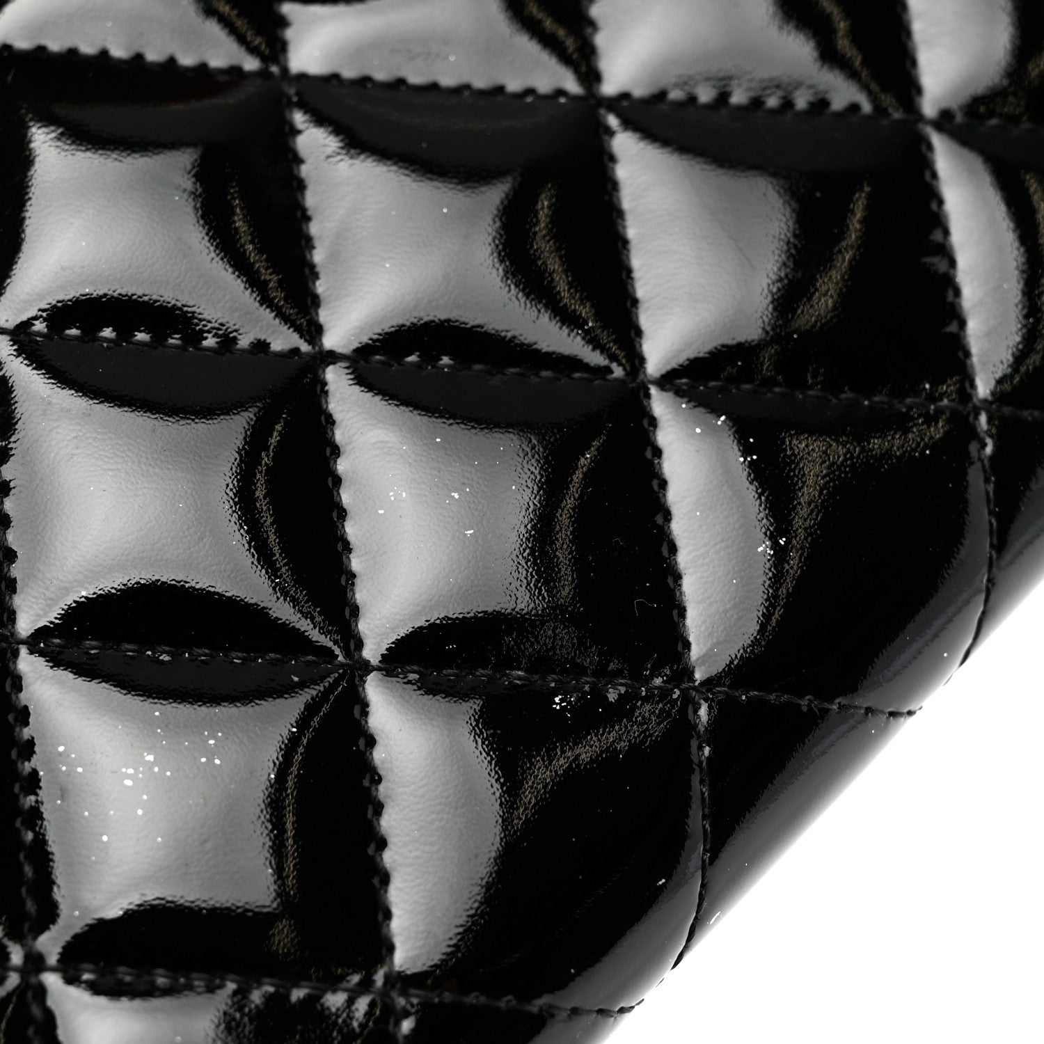 Chanel Patent Quilted Large Flap Wallet Black 9 of 10