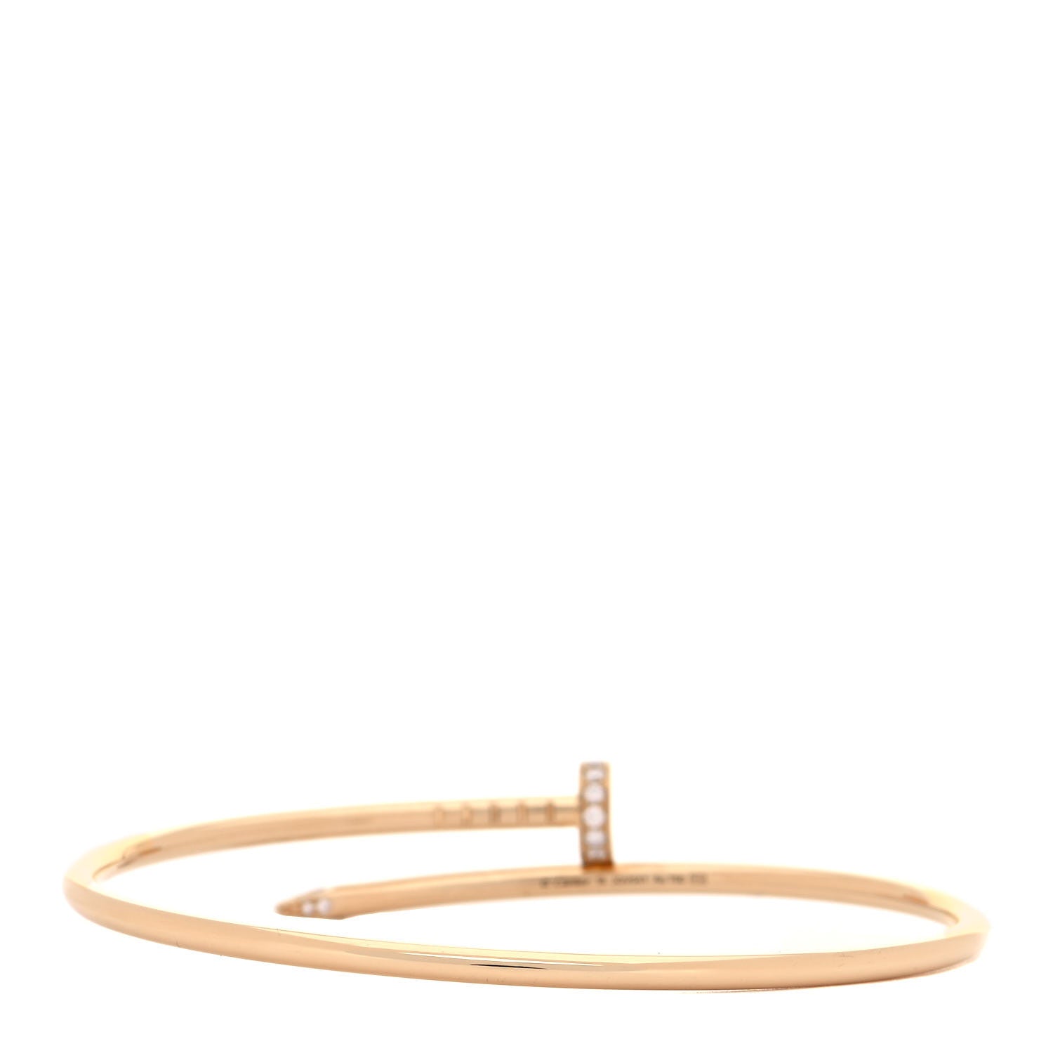 Cartier 18K Yellow Gold Diamond Small Juste Un Clou Bracelet 18 3 of 5