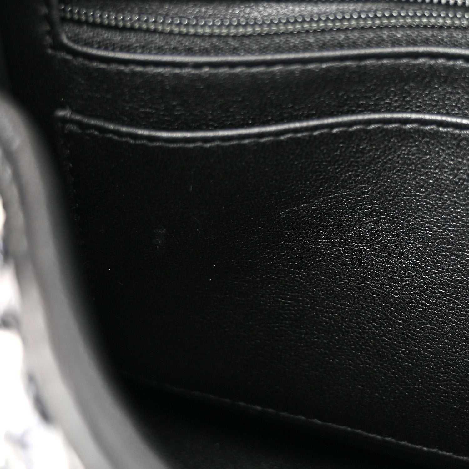 Chanel Metallic Lambskin Viscose Woven Flap Silver Black 7 of 11