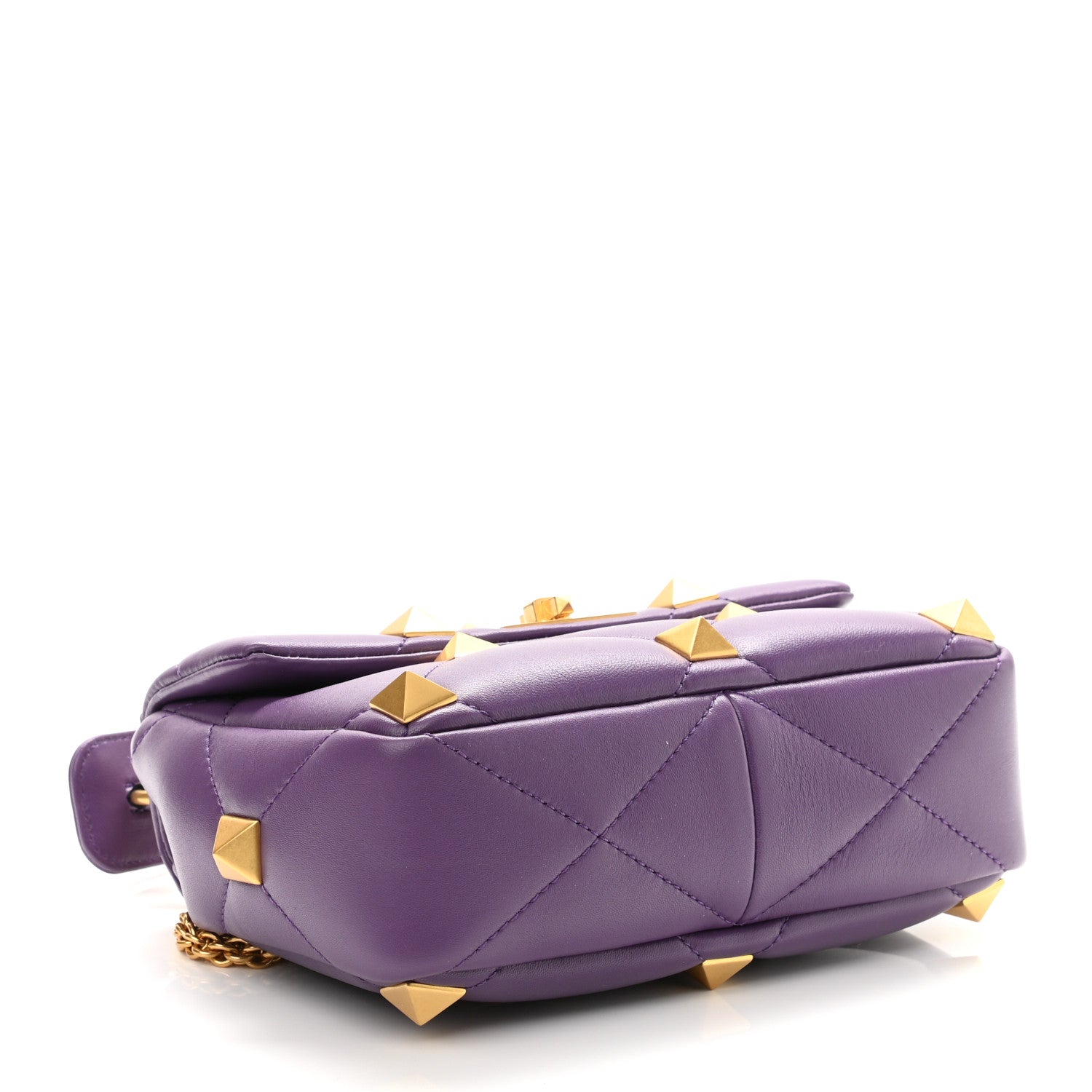 Valentino Garavani Nappa Large Roman Stud Shoulder Bag Indian Violet 3 of 8