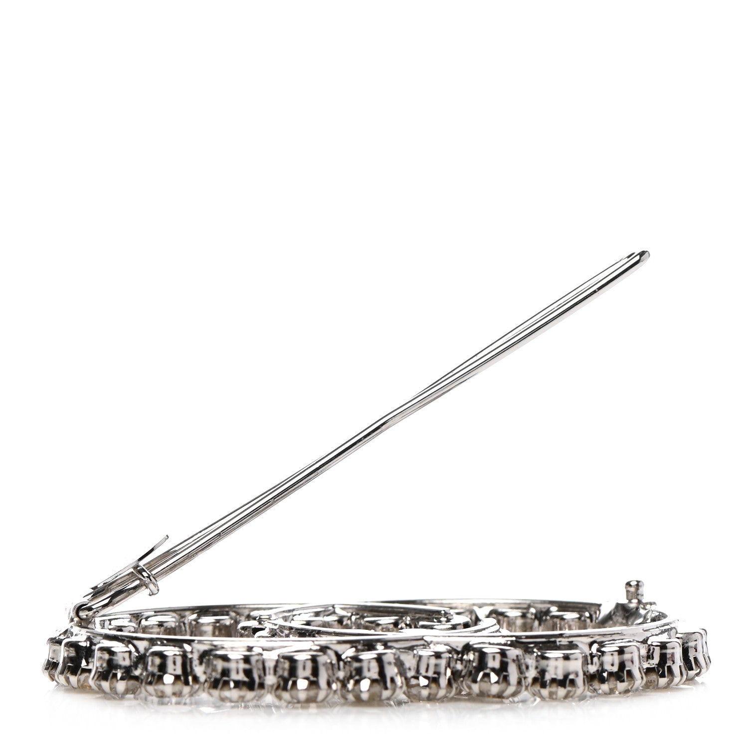 Gucci Crystal Interlocking G Hair Clip Silver 3 of 4