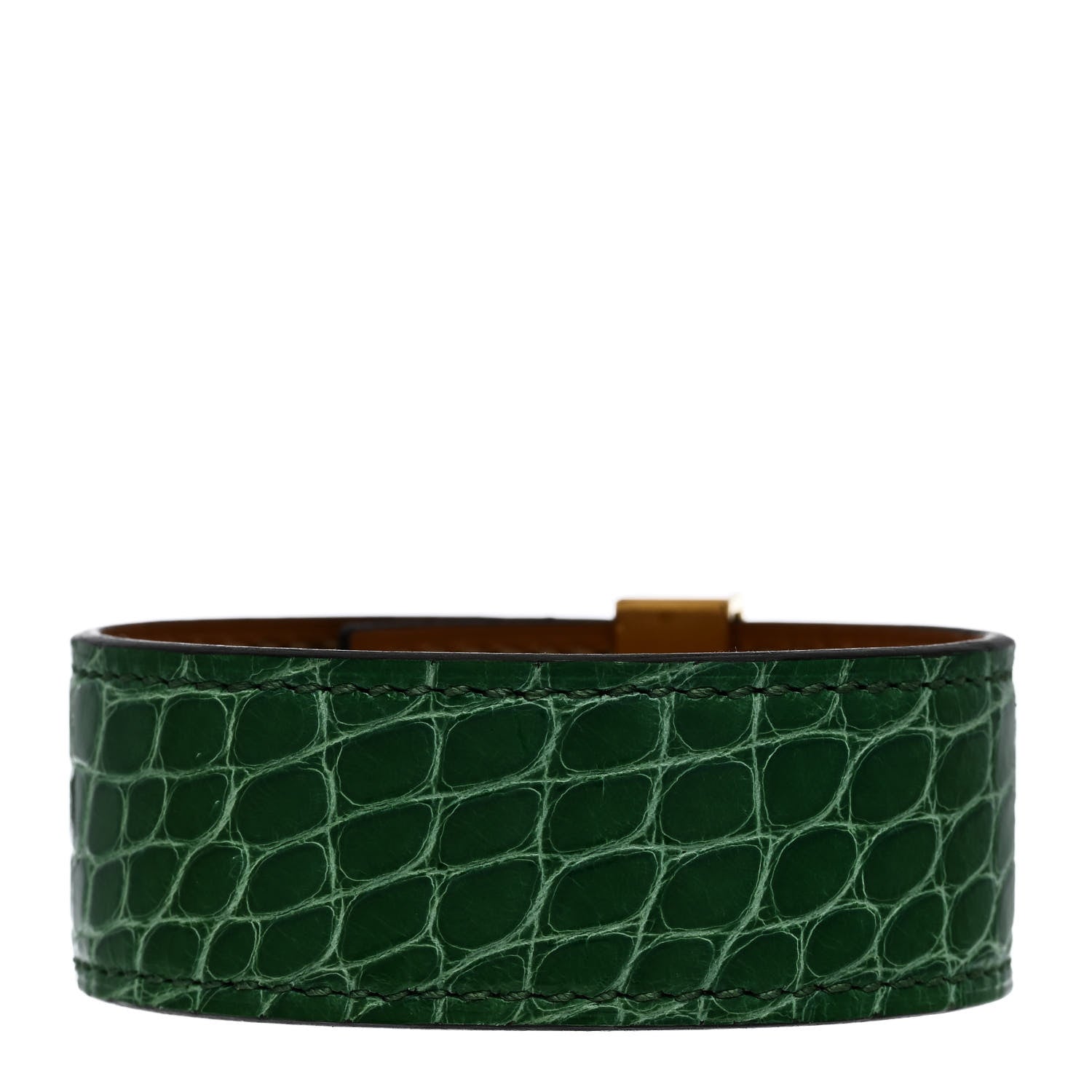 Hermes Shiny Alligator Collier De Chien CDC Bracelet T2 Vert Jade 3 of 6