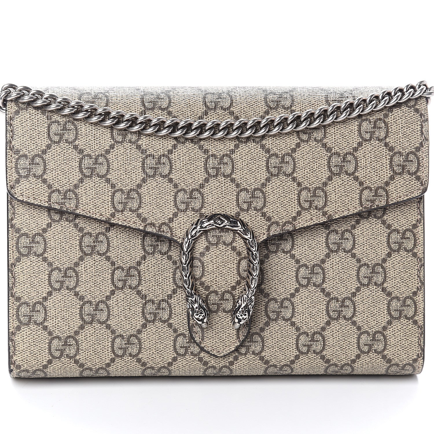 Gucci GG Supreme Monogram Mini Dionysus Chain Wallet Beige Vulcanic Red 6 of 8