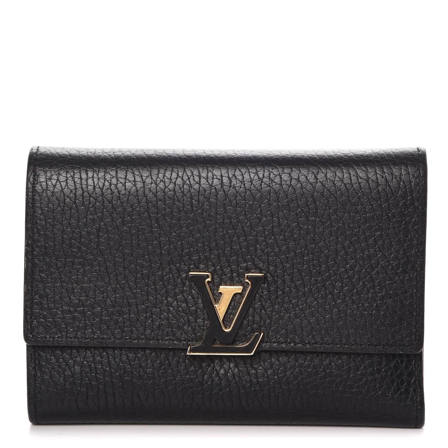 Louis Vuitton Taurillon Capucines Compact Wallet Black 1 of 10
