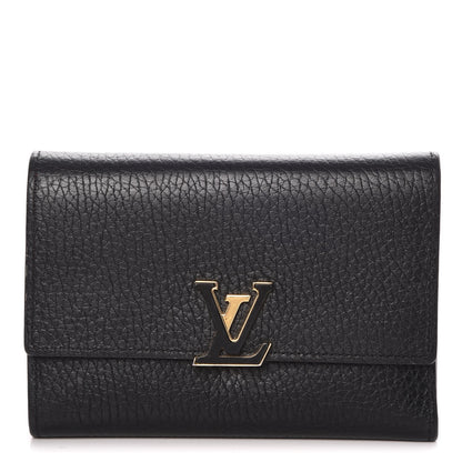 Louis Vuitton Taurillon Capucines Compact Wallet Black 1 of 10