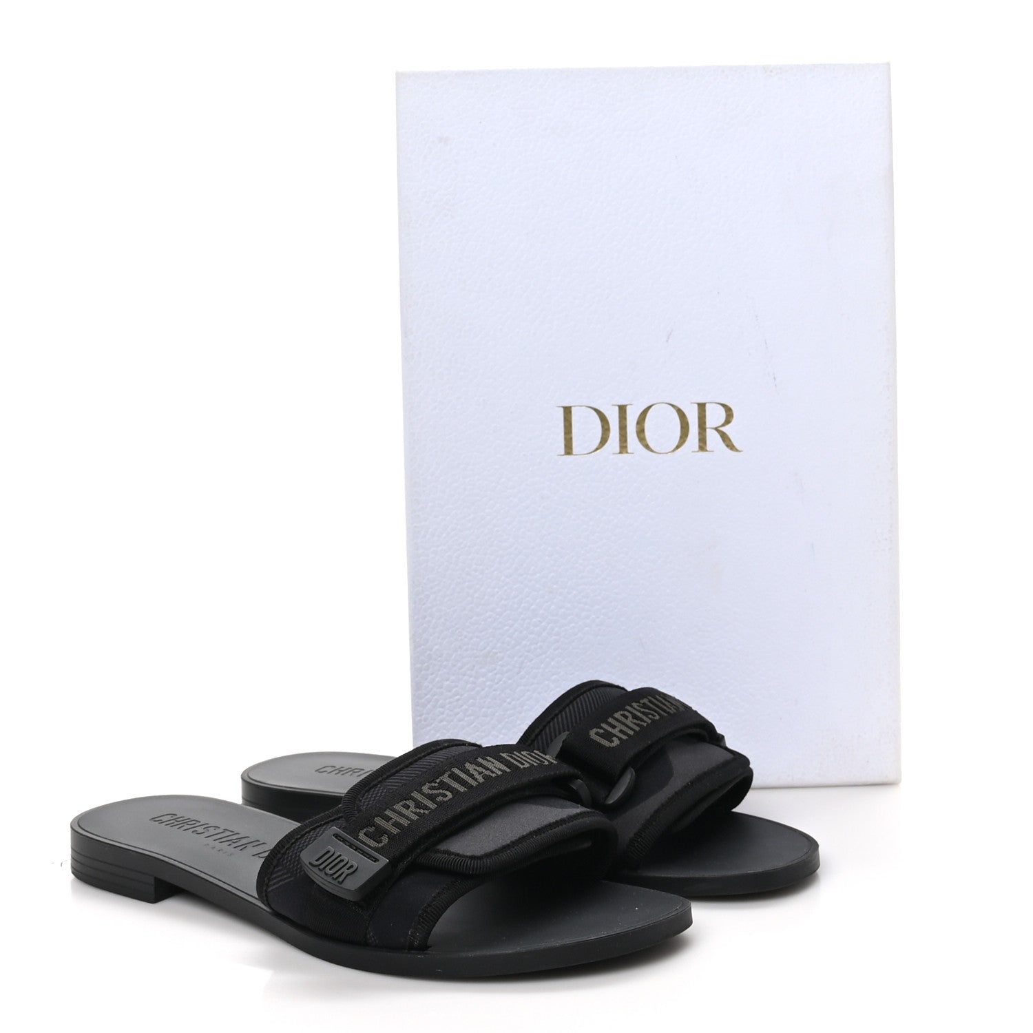 Christian Dior Technical Stretch Fabric Camouflage Dio(r)evolution Slide Sandals 39 Black Military 10 of 10