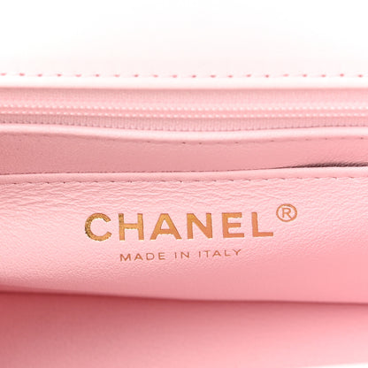 Chanel Lambskin Quilted Mini Top Handle Rectangular Flap Light Pink 6 of 11