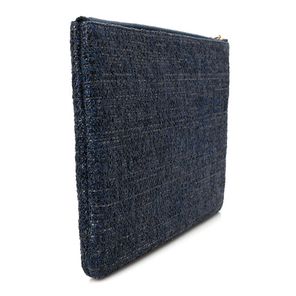 Chanel Woven Straw Raffia Medium Deauville Cosmetic Pouch Black 3 of 11