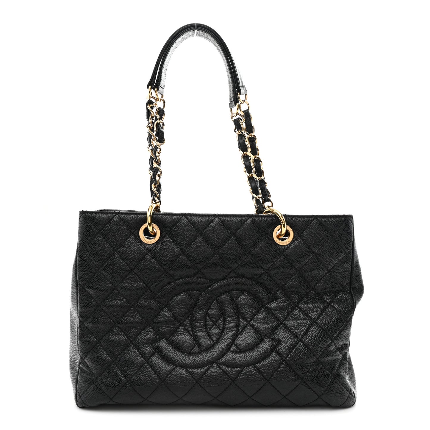 Caviar Quilted Grand Shopping Tote GST Black