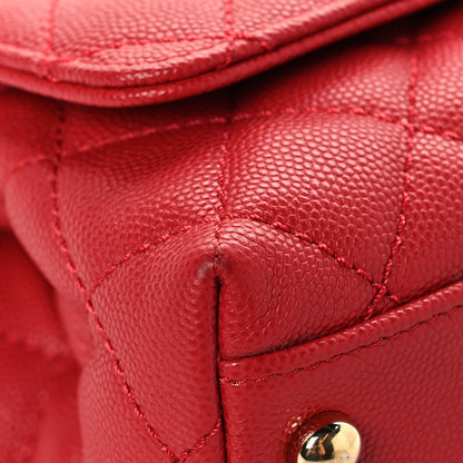Chanel Caviar Lizard Embossed Quilted Extra Mini Coco Handle Flap Red 9 of 12