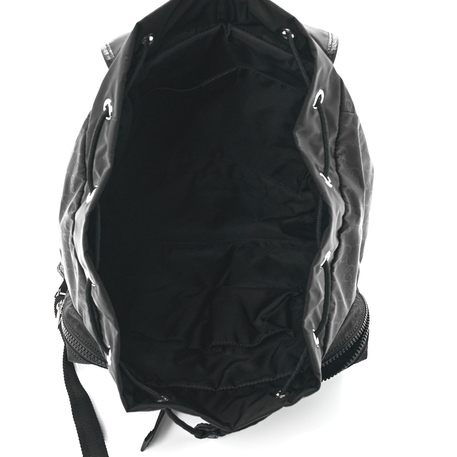 Gucci Nylon Monogram Medium Light Single Buckle Backpack Black 5 of 12