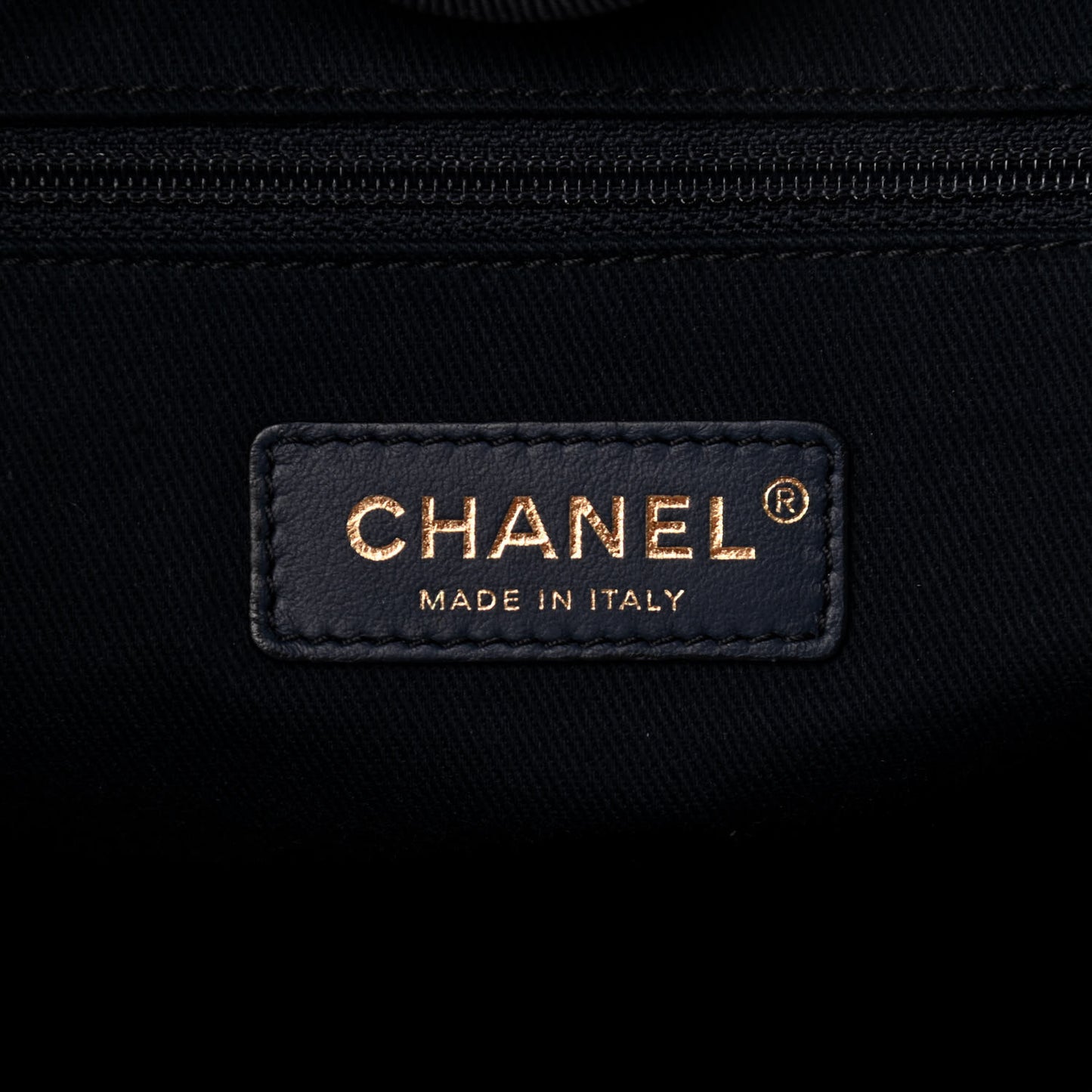 Lurex Canvas Small Deauville Tote Navy Blue Gold