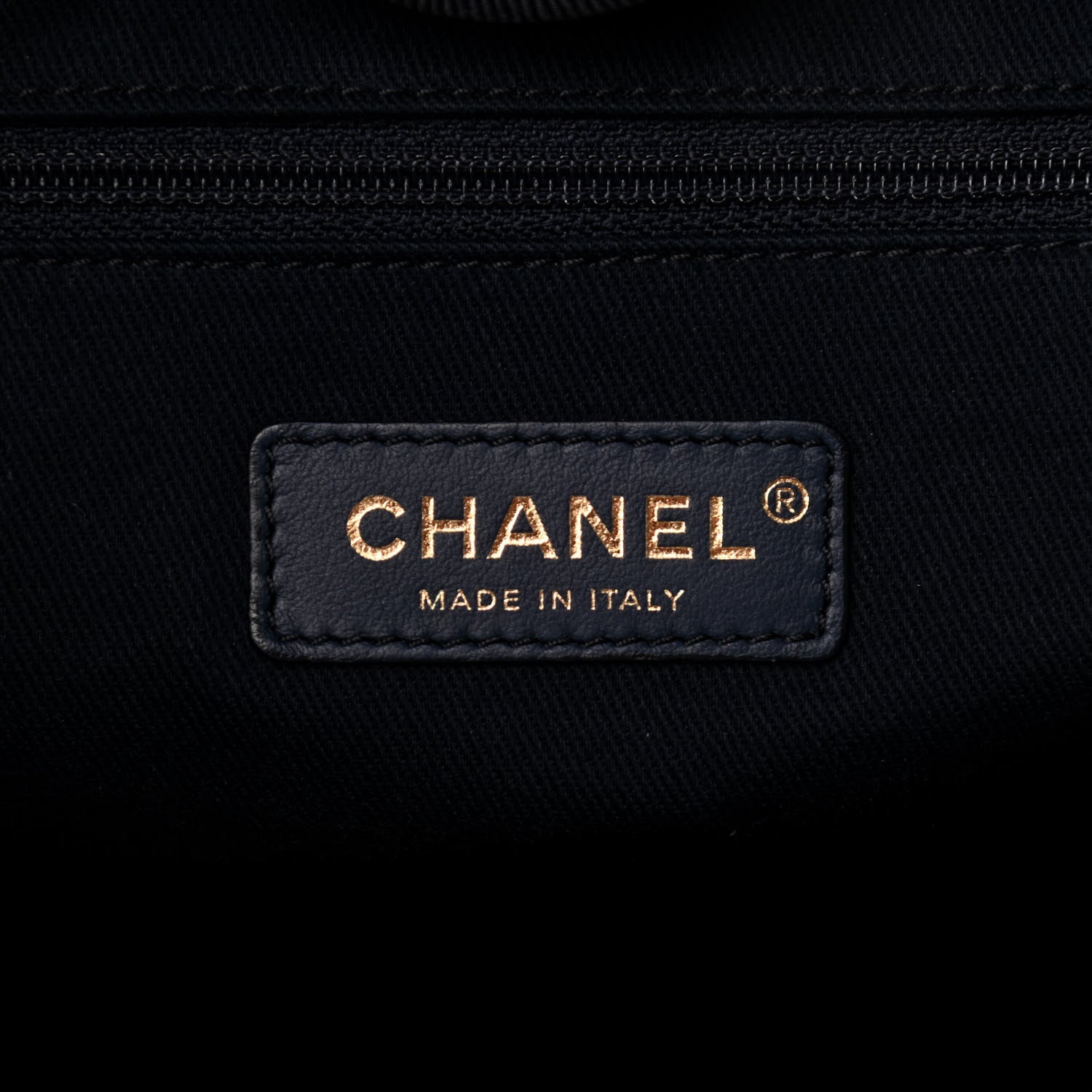 Chanel Lurex Canvas Small Deauville Tote Navy Blue Gold 6 of 10