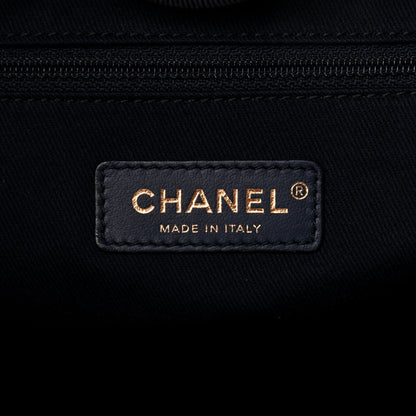 Chanel Lurex Canvas Small Deauville Tote Navy Blue Gold 6 of 10