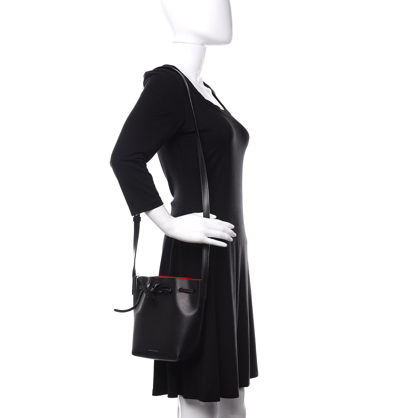 Calfskin Mini Mini Bucket Bag Black Flamma