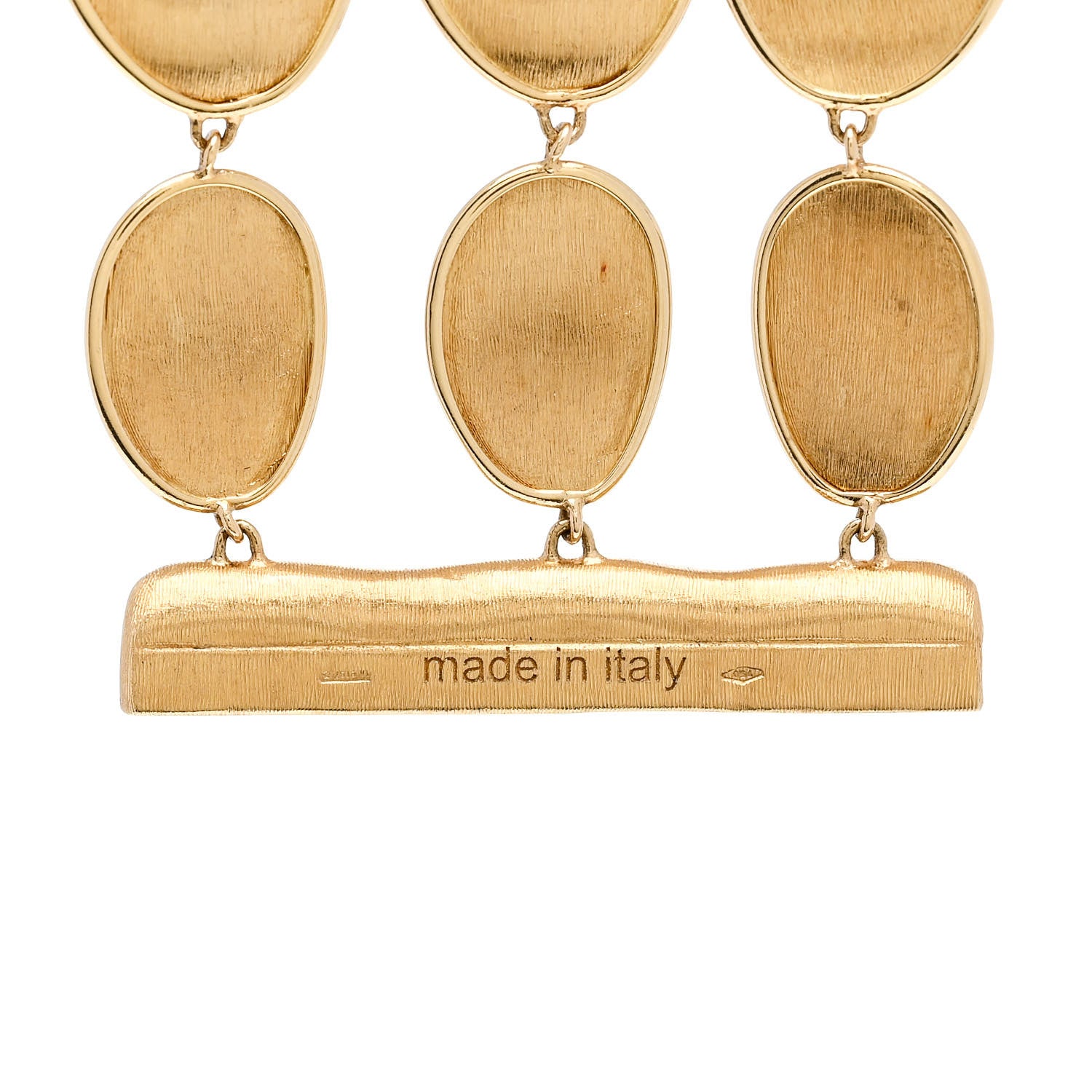 Marco Bicego 18K Yellow Gold Diamond Mother of Pearl Lunaria Three Row Bracelet 4 of 4