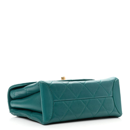 Chanel Lambskin Quilted Small Trendy Spirit Top Handle Bag Green 4 of 12