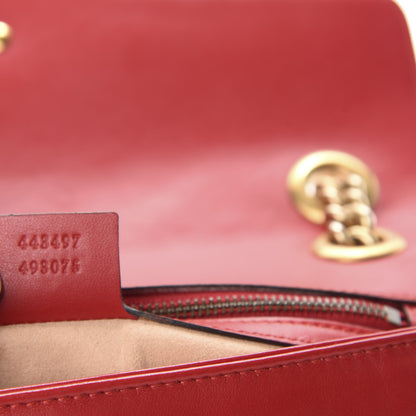 Gucci Calfskin Matelasse Small GG Marmont Shoulder Bag Hibiscus Red 9 of 10