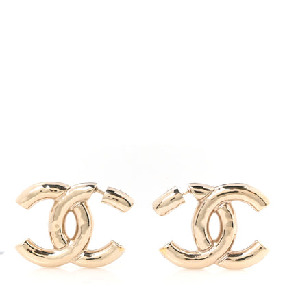 Chanel Metal Large CC Earrings Light Gold 1 of 5