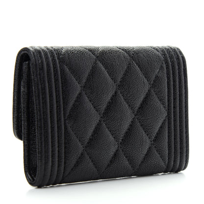 Chanel Caviar Quilted Boy Flap Card Holder Black 3 of 9