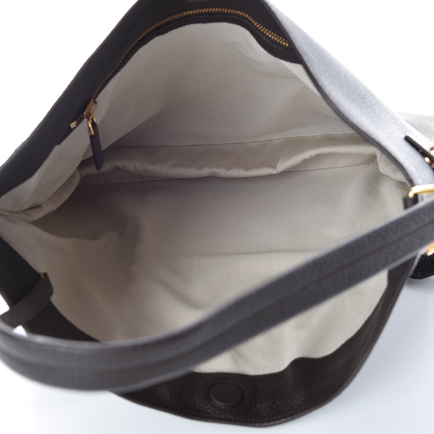 Pebbled Calfskin Large Alix Padlock Zip Hobo Bag Grey